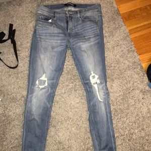 Express Light Blue Jeans with Rips